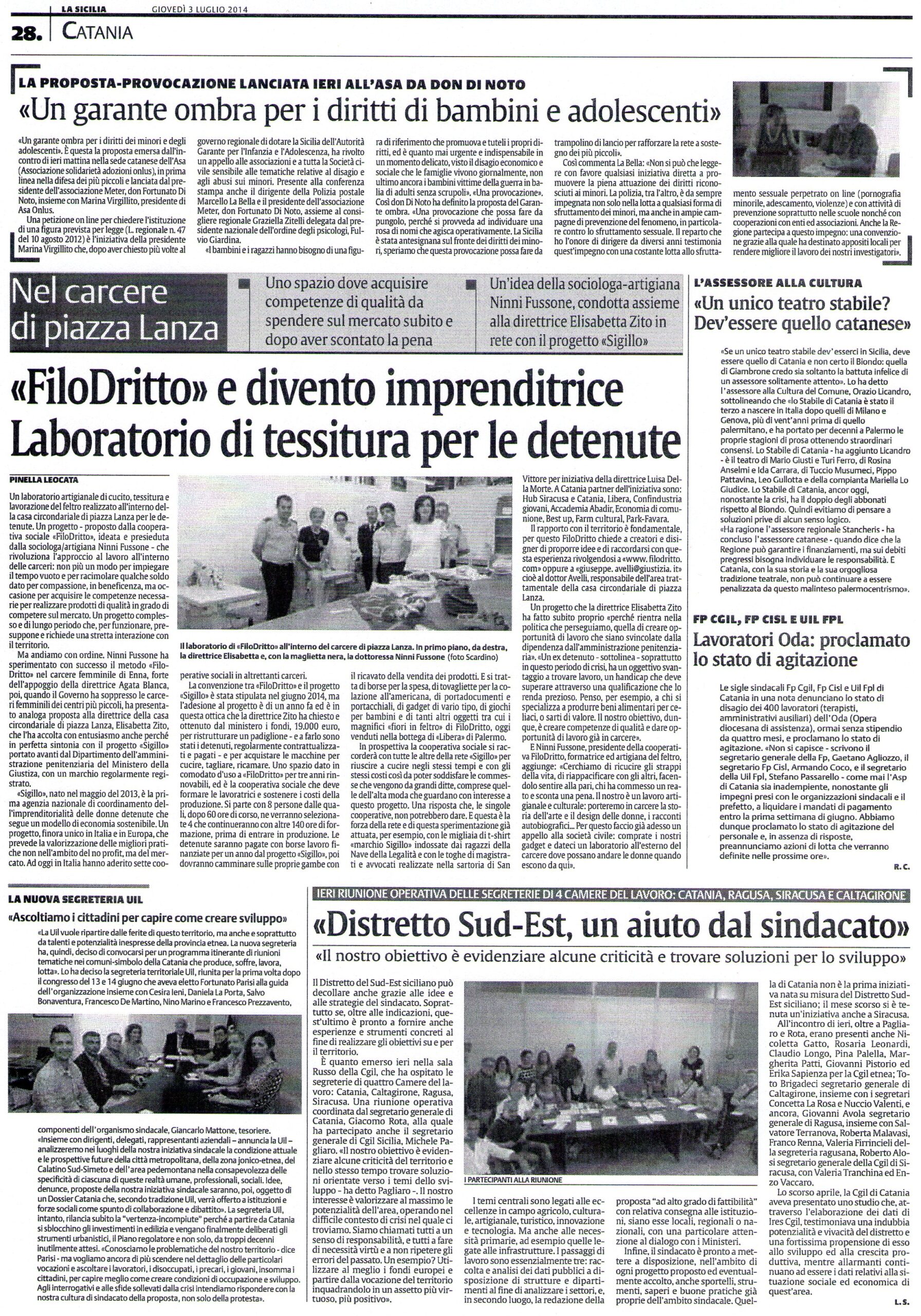 LA SICILIA - 3 LUGLIO 2014